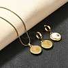304 Stainless Steel Enamel & Rhinestone Pendant Necklaces & Hoop Earring Set for Women SJEW-C007-02G-02-3