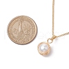 Round Natural Freshwater Pearl Copper Wire Wrapped Pendant Necklaces NJEW-JN04947-01-3