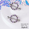 316L Surgical Stainless Steel Pave Lilac Cubic Zirconia Nipple Stirrup FS-WGDE58A-06-1