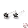 Fabric Knot 925 Sterling Silver Stud Earrings for Girl Women EJEW-I259-03AS-4