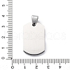 304 Stainless Steel Micro Pave Cubic Zirconia Pendants STAS-U043-24G-3