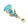 Glass Seed Beaded Angel Pendant Decoration HJEW-MZ00159-05-4