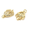 Rack Plating Brass Micro Pave Clear Cubic Zirconia Pendants KK-M260-02G-2