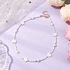 Heart Star Glass Seed Beads & Natural Cultured Freshwater Pearl & Shell Beaded Necklaces NJEW-TA00172-2