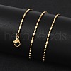 Ion Plating(IP) 304 Stainless Steel Oval Ball Chain Necklace for Men Women NJEW-M200-09G-4