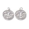 Autumn Theme Brass Micro Pave Clear Cubic Zirconia Pendants ZIRC-H104-01-P-1