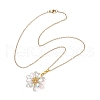 Flower Handmade Glass Seed Beaded Pendant Necklaces NJEW-MZ00096-07-4