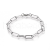 Tarnish Resistant 304 Stainless Steel Paperclip Chain Bracelets BJEW-I288-09P-1