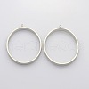 Matte Alloy Oval Pendants PALLOY-J413-11MP-1
