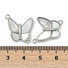 Brass Clear Cubic Zirconia Pave Natural Shell Butterfly Connector Charms KK-P283-08P-3