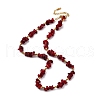Nuggets Red Glass & Synthetic Non-magnetic Hematite Beaded Necklaces NJEW-U026-18G-4