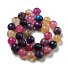 Faceted Natural Dragon Veins Agate Beads Strands G-F447-12mm-P06-3