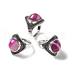 Natural Banded Agate Adjustable Rings G-P560-03AS-12-4