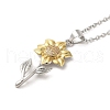 Brass Micro Pave Cubic Zirconia Pendant Necklaces for Women NJEW-A018-02-1
