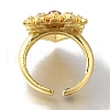 Rack Plating Brass Clear Cubic Zirconia Open Cuff Rings RJEW-S411-01G-05-3