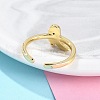 Rack Plating Brass Micro Pave Cubic Zirconia Open Cuff Rings for Women KK-K392-59G-01-3