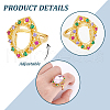 Unicraftale 6Pcs 6 Styles Rack Plating Brass Micro Pave Cubic Zirconia Adjustable Ring Components KK-UN0003-42-5