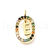 Brass Micro Pave Cubic Zirconia Pendants ZIRC-P123-01G-E02-1
