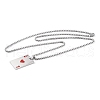 Poker 201 Stainless Steel Pendant Necklaces NJEW-F320-03P-01-2