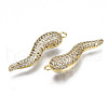 Brass Micro Pave Clear Cubic Zirconia Pendants ZIRC-S068-054-NF-4