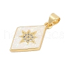 Brass Micro Pave Cubic Zirconia Pendants KK-I723-43G-2