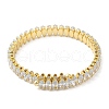 Rack Plating Brass Cubic Zirconia Oval Bangle for Women BJEW-M298-04G-1