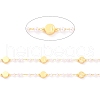 3.28 Feet Handmade CCB Plastic Imitation Pearl Beaded Chains X-CHC-I038-23G-2