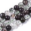 Natural Green Lodolite Quartz/Garden Quartz Beads Strands G-R460-002-1