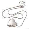 Non-Tarnish 304 Stainless Steel Heart Pendant Round Snake Chain Necklaces for Women NJEW-G142-04P-2