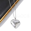 Anti-Tarnish 304 Stainless Steel Heart Locket Pendant Cable Chain Necklaces for Women NJEW-M050-04E-P-1