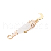 3Pcs 3 Styles Electroplated Natural Quartz Crystal Nuggets Copper Wire Wrapped Pendants PALLOY-JF03125-4