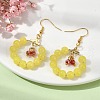 Imitation Jade Glass Beaded Ring Dangle Earrings EJEW-JE05568-03-3