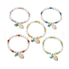 Shell Pearl & Non-magnetic Synthetic Hematite Bead Stretch Bracelets BJEW-JB11210-1