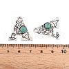 Synthetic Turquoise & Alloy Pendants PALLOY-H146-01AS-A-3
