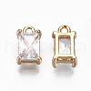 Brass Glass Rhinestone Pendants GLAA-S179-21I-RS-3