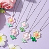 Resin Flower Pendant Necklaces NJEW-JN04727-2