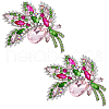 HOBBIESAY 4Pcs Rhinestone Flower Brooch Pin JEWB-HY0001-07-1