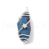 Electroplated Natural Quartz Crystal Pendants PALLOY-JF02087-01-2