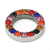 304 Stainless Steel Colorful Rhinestone Linking Rings STAS-Z082-01P-02-2