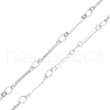 304 Stainless Steel Flat Bar Link Chain Necklace Making AJEW-JB01349-02-3