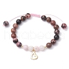 Natural Mixed Gemstone Beaded Braided Bracelets BJEW-JB11285-02-2
