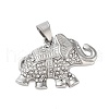304 Stainless Steel Micro Pave Clear Cubic Zirconia Pendants STAS-K281-02P-1
