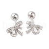 Bowknot Brass Ear Plugs Gauges for Women EJEW-P288-03P-2
