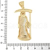 Brass Micro Pave Cubic Zirconia Pendants KK-P293-35B-G-3