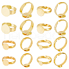 HOBBIESAY 80Pcs 4 Style Brass Pad Ring Base Findings FIND-HY0001-08G-1