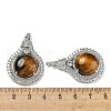 Natural Tiger Eye with Clear Cubic Zirconia Pendants G-G133-01P-21-3