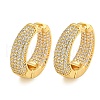 Rack Plating Round Ring Brass Micro Pave Clear Cubic Zirconia Hoop Earrings KK-F876-32G-1