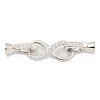 925 Sterling Silver Micro Pave Clear Cubic Zirconia Fold Over Clasps STER-U001-23P-1
