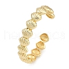 Shell Shape Rack Plating Brass Cuff Bangles for Women BJEW-P341-05G-1