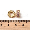Large Hole Ring Brass Micro Pave Cubic Zirconia Spacer Beads ZIRC-L041-18G-2